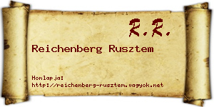 Reichenberg Rusztem névjegykártya